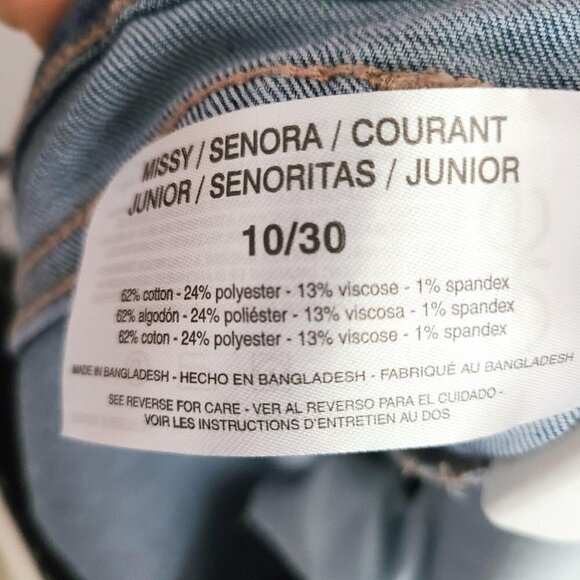 NWT FRAYED Jeans High Rise Waist Straight Leg Medi - Picture 5 of 8